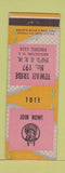 Matchbook Cover - Tewah Tribe Bridgeton NJ low phone # ADVANCE Indian
