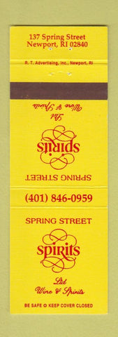 Matchbook Cover - Spring Street Spirits Newport RI