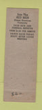Matchbook Cover - Tewah Tribe Bridgeton NJ low phone # ADVANCE Indian