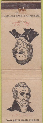 Matchbook Cover - Presidents John Tyler William Henry Harrison