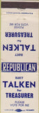 Matchbook Cover - Talken for Treasurer NO TOWN