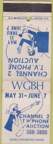 Matchbook Cover - Channel 2 WGBH Auction girlie Boston MA