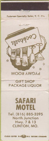 Matchbook Cover - Safari Motel Clinton MO