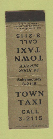 Matchbook Cover - Town Taxi cab Schenectady NY