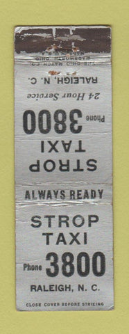 Matchbook Cover - Strop Taxi Raleigh NC WORN