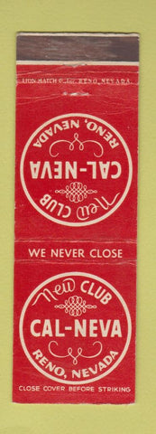 Matchbook Cover - Club Cal Neva Reno NV Casino