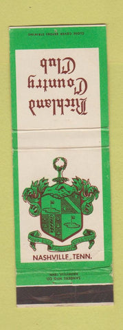Matchbook Cover - Richland Country Club Nashville TN WEAR