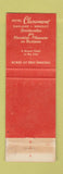 Matchbook Cover - Hotel Claremont Racquet Club Oakland Berkeley CA