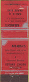 Matchbook Cover - Arbaugh's BBQ Washington DC CREASES