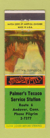Matchbook Cover - Palmer's Texaco oil gas Andover CT