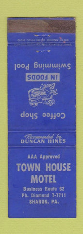 Matchbook Cover - Town House Motel Sharon PA WEAR