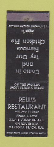 Matchbook Cover - Rell's Restaurant Daytona Beach FL WEAR