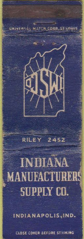 Matchbook Cover - Indiana Manufacturing Indianapolis IN WORN
