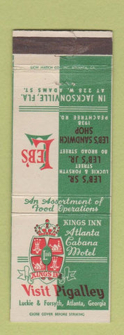 Matchbook Cover - Pigalley Atlanta GA Leb's Jacksonville FL