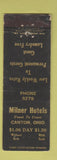 Matchbook Cover - Milner Hotels Canton ON WEAR
