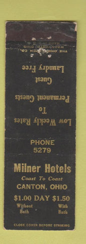 Matchbook Cover - Milner Hotels Canton ON WEAR