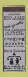 Matchbook Cover - Hotel Roberts Miami FL