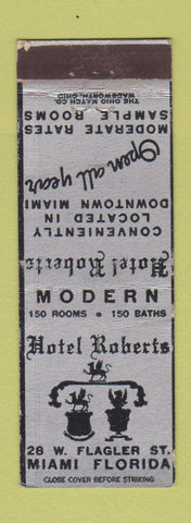 Matchbook Cover - Hotel Roberts Miami FL