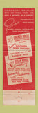 Matchbook Cover - Grison's Steak House San Francisco CA