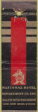 Matchbook Cover - National Hotel Management