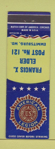 Matchbook Cover - American Legion Francis Elder Post Emmitsburg MD