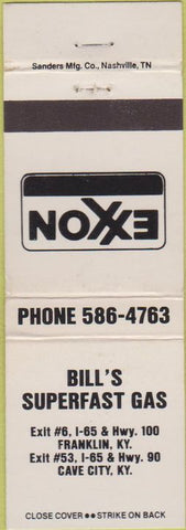 Matchbook Cover - Exxon oil gas Cave City KY
