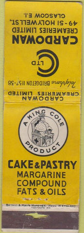 Matchbook Cover - Cardowan Glasgow Margarine Fats Oils