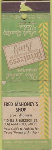 Matchbook Cover - Printzess Tailors Kalamazoo MI Feature WORN
