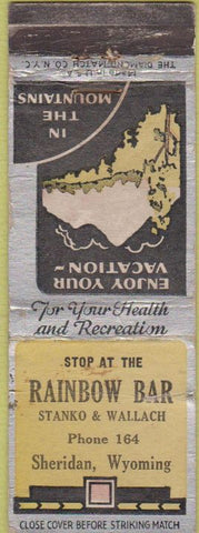 Matchbook Cover - Rainbow Bar Sheridan WY WORN CREASES