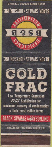 Matchbook Cover - Black Sivalls Bryson Cold Frac