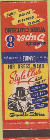 Matchbook Cover - Super 8 Work Clothes Overalls
