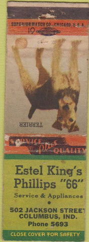 Matchbook Cover - Phillips 66 oil gas Columbus IN WEAR
