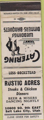 Matchbook Cover - Rustic Acres Salt Lake City UT