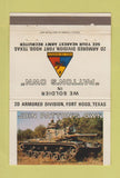 Matchbook Cover - 2D Armored Division Fort Hood TX Army 40 Strike