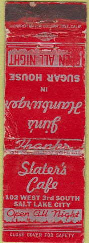 Matchbook Cover - Jim's Hamburgers Salt Lake City UT WORN