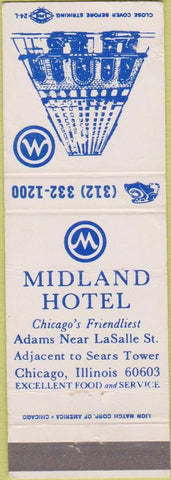 Matchbook Cover - Midland Hotel Chicago IL