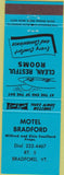 Matchbook Cover - Motel Bradford VT