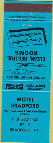 Matchbook Cover - Motel Bradford VT