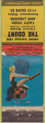 Matchbook Cover - The Count NO TOWN pinup 30's WORN