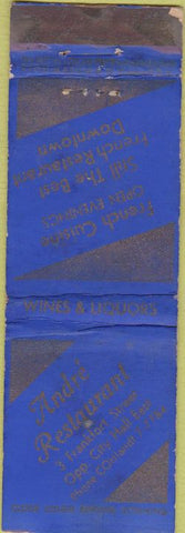 Matchbook Cover - Andre Restaurant French NO TOWN