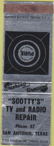Matchbook Cover - Scotty's Pure oil gas San Antonio TX SAMPLE