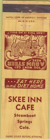 Matchbook Cover - Skee Inn Cafe Steamboat Springs CO