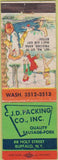 Matchbook Cover - JD Packing Buffalo NY Sausage Park