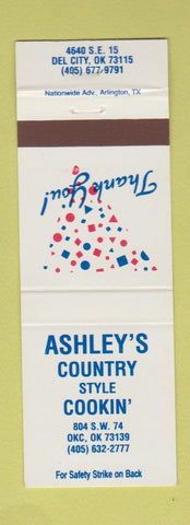 Matchbook Cover - Ashley's Country Style Cookin restaurant Oklahoma City OK