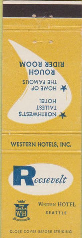 Matchbook Cover - Roosevelt Western Hotel Seattle WA