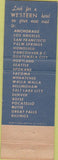 Matchbook Cover - Roosevelt Western Hotel Seattle WA