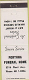 Matchbook Cover - Fortuna Funeral Home
