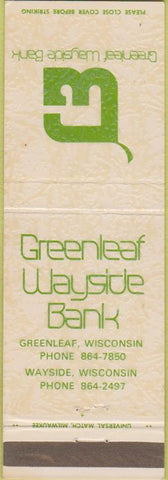 Matchbook Cover - Greenleaf Wayside Bank WI