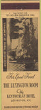 Matchbook Cover - Lexington Room Kentuckian Hotel Lexington KY