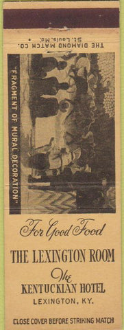 Matchbook Cover - Lexington Room Kentuckian Hotel Lexington KY